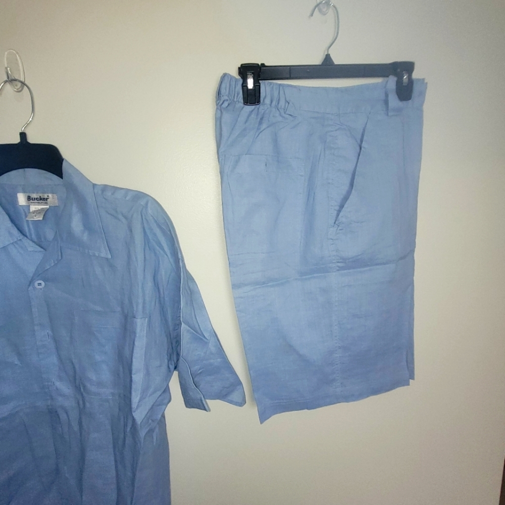 Bucker Baby Blue linen set